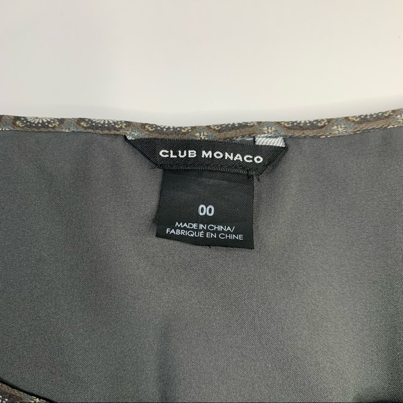 CLUB MONACO 100% SILK PATTERNED LINED DRESS 00 - Picture 3 of 9